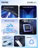 Tecno Spark Slim (256GB/8GB; 50MP Dual Camera; 5200mAh) - Image 4